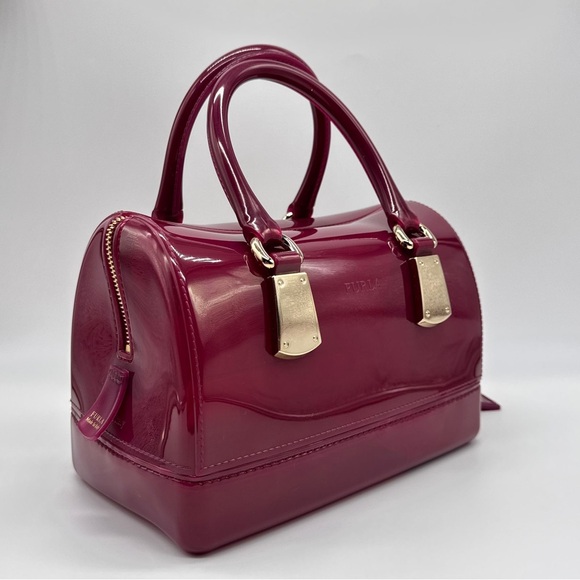 Furla Candy Jelly Satchel Bag – Burgundy, Gold Hardware – New - Picture 13 of 16